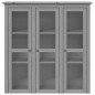 vidaXL Armario con puertas de vidrio BODO madera maciza pino gris vidaXL Armario con puertas de vidrio BODO madera maciza pino gris