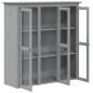 vidaXL Armario con puertas de vidrio BODO madera maciza pino gris vidaXL Armario con puertas de vidrio BODO madera maciza pino gris