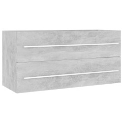 vidaXL Armario para lavabo contrachapada gris hormigón 100x38,5x48 cm