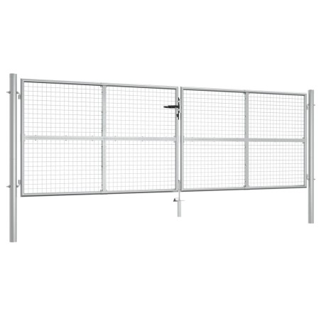 vidaXL Puerta de jardín de acero galvanizado plateado 415x175 cm