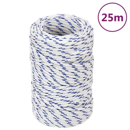 vidaXL Cuerda de barco polipropileno blanco 2 mm 25 m