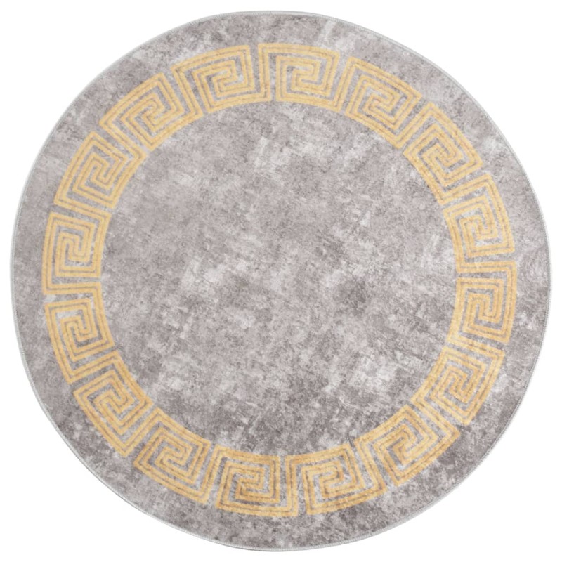 vidaXL Alfombra lavable antideslizante gris φ120 cm vidaXL Alfombra lavable antideslizante gris φ120 cm