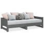 vidaXL Sofá cama extraíble madera maciza de pino gris 2x(90x200) cm vidaXL Sofá cama extraíble madera maciza de pino gris 2x(90x200) cm