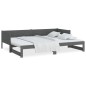vidaXL Sofá cama extraíble madera maciza de pino gris 2x(90x200) cm vidaXL Sofá cama extraíble madera maciza de pino gris 2x(90x200) cm