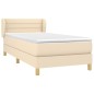 vidaXL Cama box spring con colchón tela color crema 80x200 cm vidaXL Cama box spring con colchón tela color crema 80x200 cm