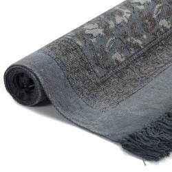 vidaXL Alfombra de algodón Kilim con estampado gris 160x230 cm