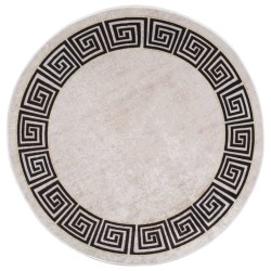 vidaXL Alfombra lavable antideslizante beige claro φ120 cm