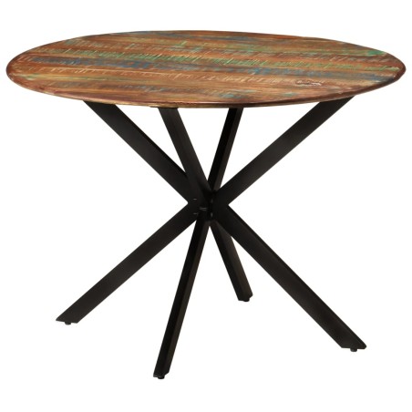 vidaXL Mesa de comedor madera maciza reciclada y acero 110x78 cm