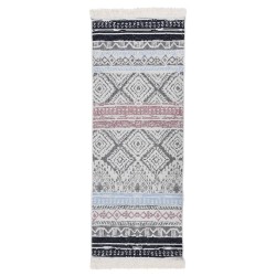 vidaXL Alfombra de algodón rosa y aguamarina 100x300 cm