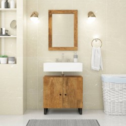 vidaXL Espejo de vidrio y madera maciza de mango 70x50 cm