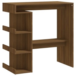 vidaXL Mesa alta con estante marrón roble 100x50x101,5 cm