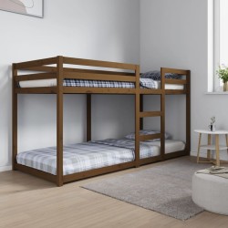 vidaXL Litera de madera maciza de pino marrón miel 80x200 cm
