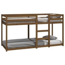 vidaXL Litera de madera maciza de pino marrón miel 80x200 cm