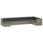 vidaXL Set de muebles de jardín 9 pzas y cojines ratán sintético gris vidaXL Set de muebles de jardín 9 pzas y cojines ratán sintético gris
