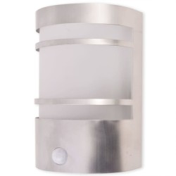 vidaXL Lámpara de pared para exterior con sensor de acero inoxidable