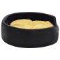 vidaXL Cama de perro felpa cuero sintético negro amarillo 79x70x19 cm vidaXL Cama de perro felpa cuero sintético negro amarillo 79x70x19 cm