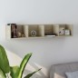 vidaXL Estante de pared para CD contrachapada color roble 100x18x18 cm