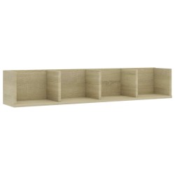 vidaXL Estante de pared para CD contrachapada color roble 100x18x18 cm