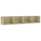 vidaXL Estante de pared para CD contrachapada color roble 100x18x18 cm