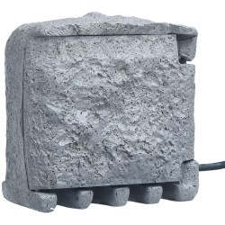 vidaXL Enchufe de jardín 2 ranuras poliresina resistente al agua gris