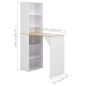 vidaXL Mesa de bar con estantería blanca 115x59x200 cm vidaXL Mesa de bar con estantería blanca 115x59x200 cm