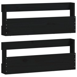 vidaXL Estantes zapatos de pared 2 uds madera de pino negro 59x9x23 cm