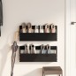 vidaXL Estantes zapatos de pared 2 uds madera de pino negro 59x9x23 cm vidaXL Estantes zapatos de pared 2 uds madera de pino negro 59x9x23 cm