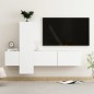 vidaXL Set de muebles de salón TV 3 piezas madera de ingeniería blanco