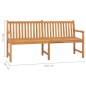 vidaXL Banco de jardín de madera maciza de teca 180 cm vidaXL Banco de jardín de madera maciza de teca 180 cm