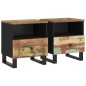 vidaXL Mesitas de noche 2 uds madera maciza reciclada y contrachapada vidaXL Mesitas de noche 2 uds madera maciza reciclada y contrachapada