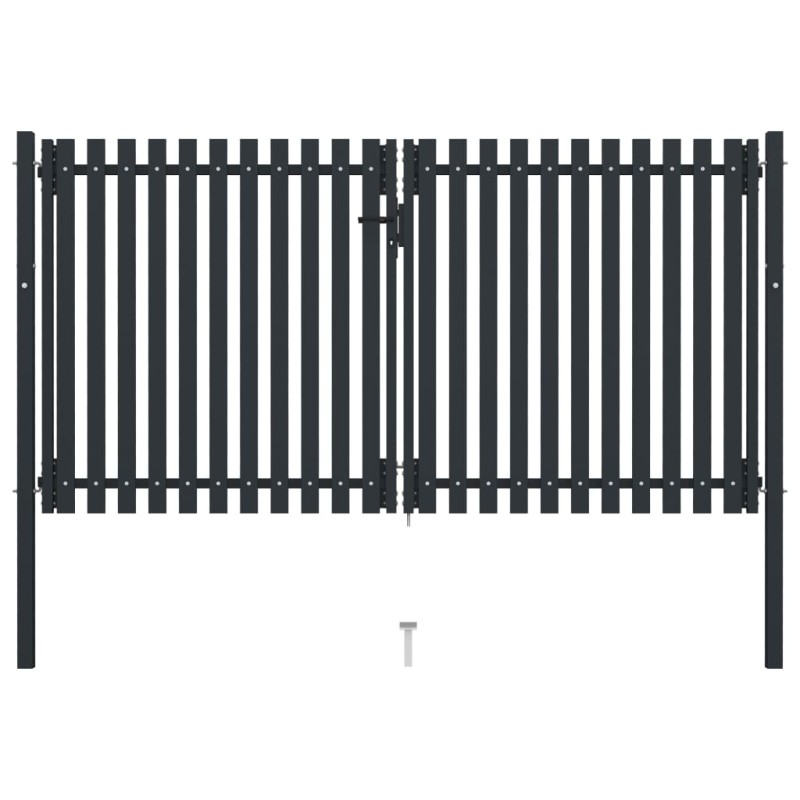 vidaXL Cancela doble de valla de acero gris antracita 306x200 cm vidaXL Cancela doble de valla de acero gris antracita 306x200 cm