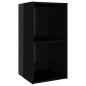 vidaXL Mueble para TV madera contrachapada negro brillo 72x35x36,5 cm vidaXL Mueble para TV madera contrachapada negro brillo 72x35x36,5 cm