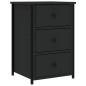 vidaXL Mesita de noche madera de ingeniería negro 40x36x60 cm vidaXL Mesita de noche madera de ingeniería negro 40x36x60 cm
