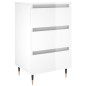 vidaXL Mesita de noche madera de ingeniería blanco brillo 40x35x69 cm vidaXL Mesita de noche madera de ingeniería blanco brillo 40x35x69 cm