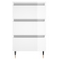 vidaXL Mesita de noche madera de ingeniería blanco brillo 40x35x69 cm vidaXL Mesita de noche madera de ingeniería blanco brillo 40x35x69 cm