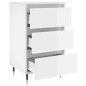 vidaXL Mesita de noche madera de ingeniería blanco brillo 40x35x69 cm vidaXL Mesita de noche madera de ingeniería blanco brillo 40x35x69 cm