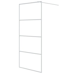vidaXL Mampara de ducha vidrio ESG transparente blanco 90x195 cm
