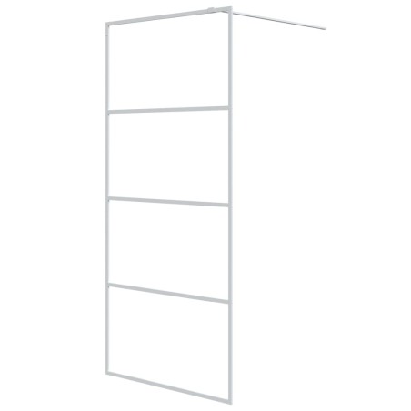vidaXL Mampara de ducha vidrio ESG transparente blanco 90x195 cm