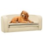 vidaXL Sofá plegable para perros cojín lavable felpa crema 73x67x26 cm vidaXL Sofá plegable para perros cojín lavable felpa crema 73x67x26 cm