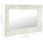 vidaXL Espejo de pared estilo barroco blanco 60x40 cm
