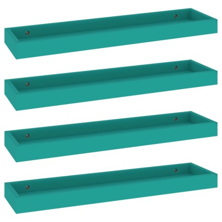 vidaXL Estantes de pared Loggia 4 uds azul MDF 60x15x4 cm