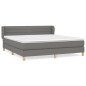 vidaXL Cama box spring con colchón tela gris oscuro 160x200 cm vidaXL Cama box spring con colchón tela gris oscuro 160x200 cm