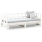 vidaXL Sofá cama extraíble madera maciza de pino blanco 2x(80x200) cm vidaXL Sofá cama extraíble madera maciza de pino blanco 2x(80x200) cm