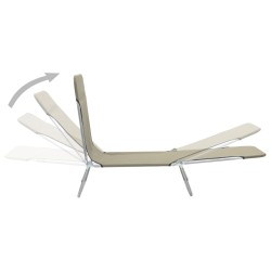 vidaXL Tumbonas plegables 2 unidades acero y tela gris topo