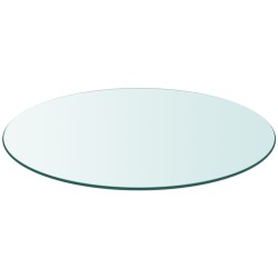 vidaXL Tablero de mesa de cristal templado redondo 700 mm 