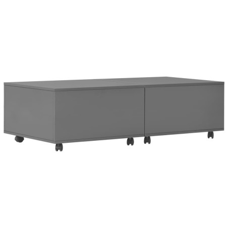 vidaXL Mesa de centro gris brillo 120x60x35 cm
