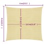 vidaXL Toldo de vela HDPE beige 160 g/m² 4x4 m vidaXL Toldo de vela HDPE beige 160 g/m² 4x4 m
