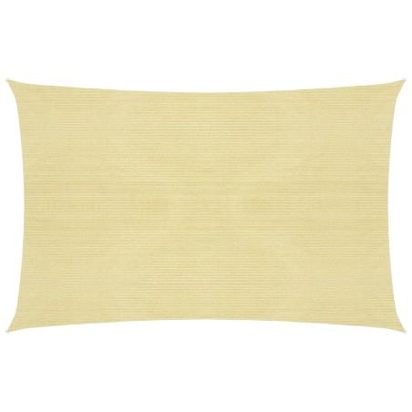 vidaXL Toldo de vela HDPE beige 160 g/m² 2x3,5 m