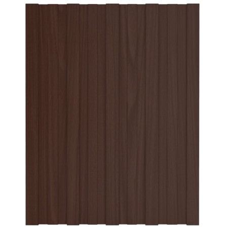 vidaXL Panel para tejado acero galvanizado marrón 12 unidades 60x45 cm