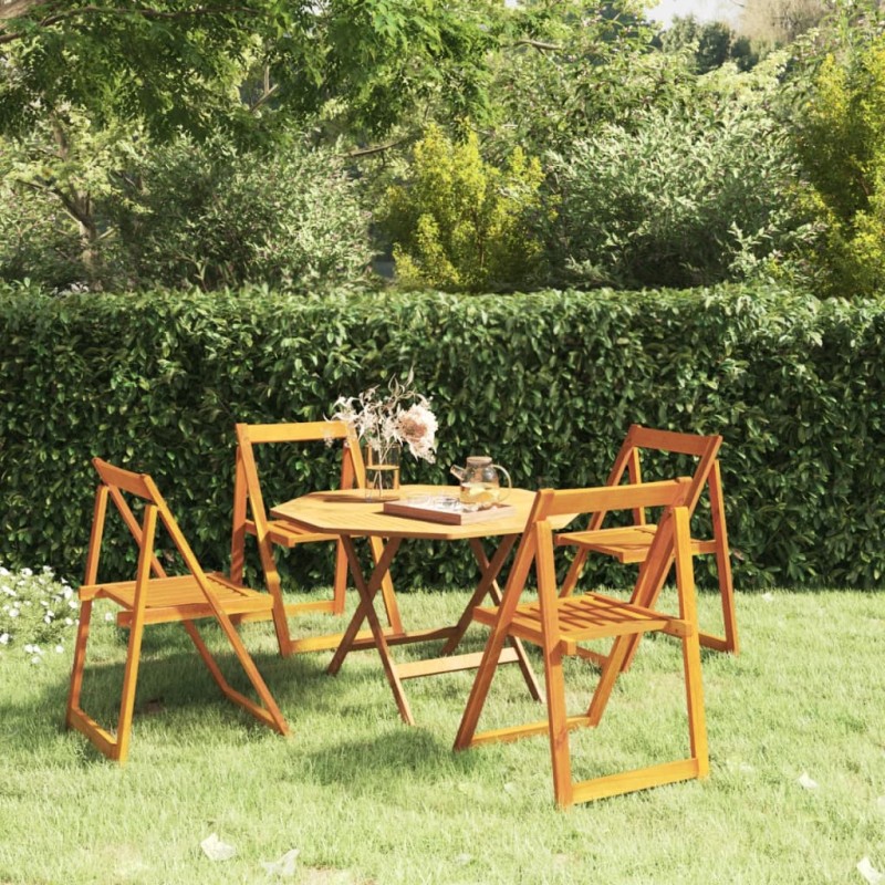 vidaXL Sillas de jardín plegables 4 uds madera maciza de acacia vidaXL Sillas de jardín plegables 4 uds madera maciza de acacia